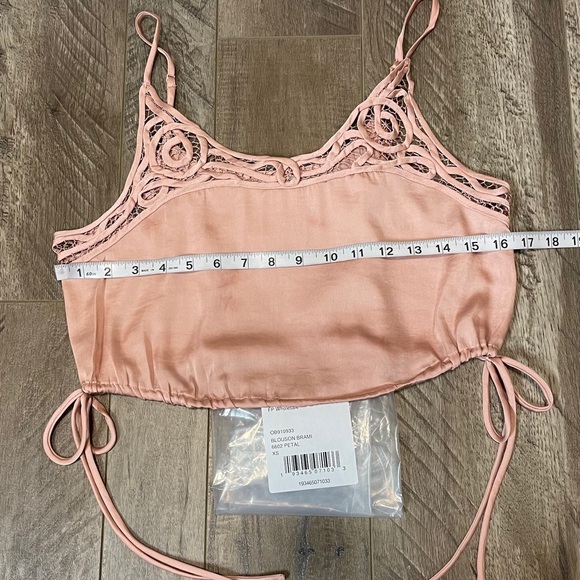 NWT Free People petal pink blouson brami cami soft silk feel spaghetti strap XSS - Picture 14 of 14